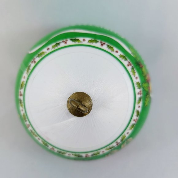 1986 Christmas Ornament Ball Silk Satin Merry Christmas To Someone Special Green - Picture 8 of 9